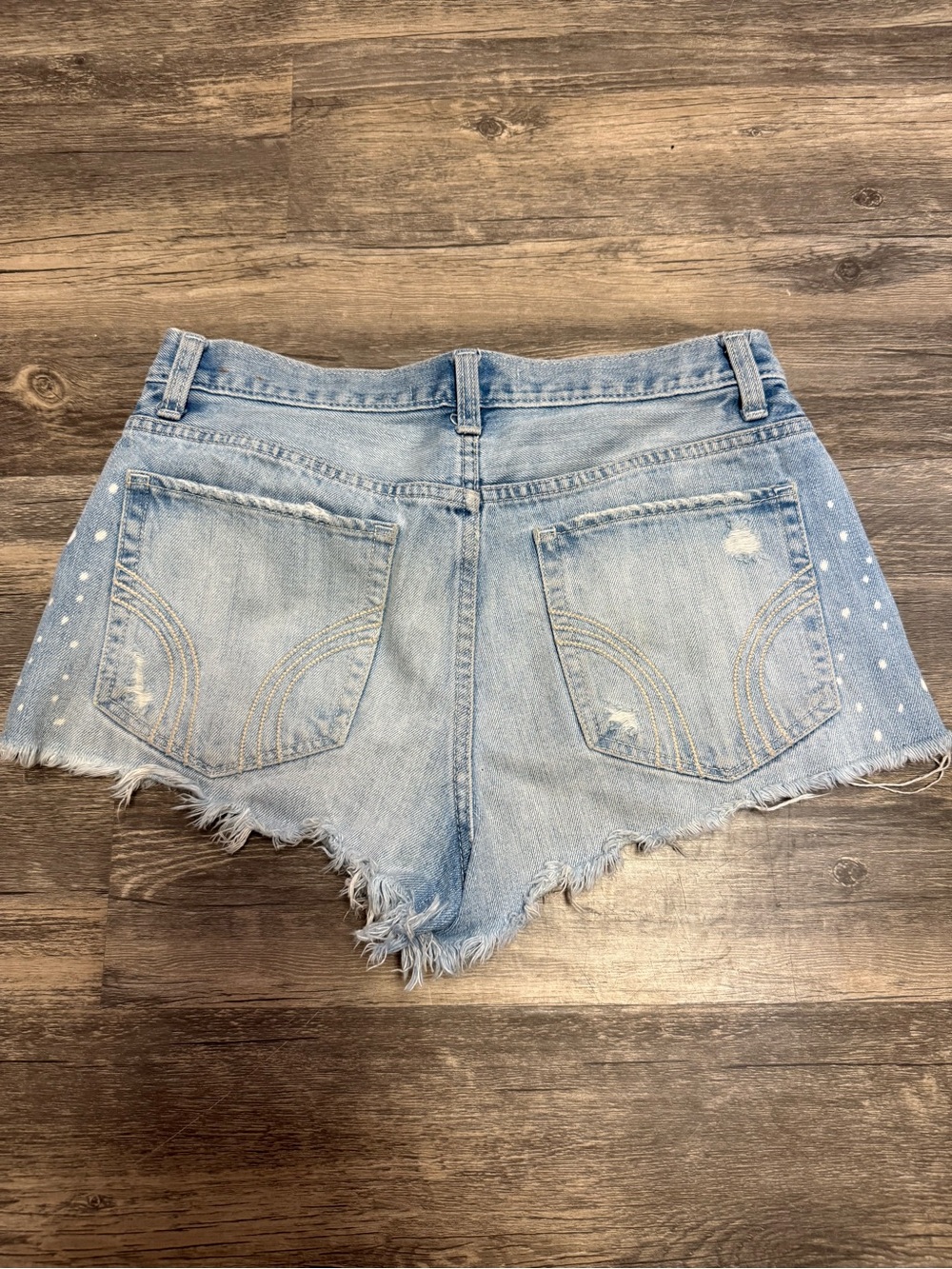 Hollister Light Blue Distressed Denim Cutoff Shorts